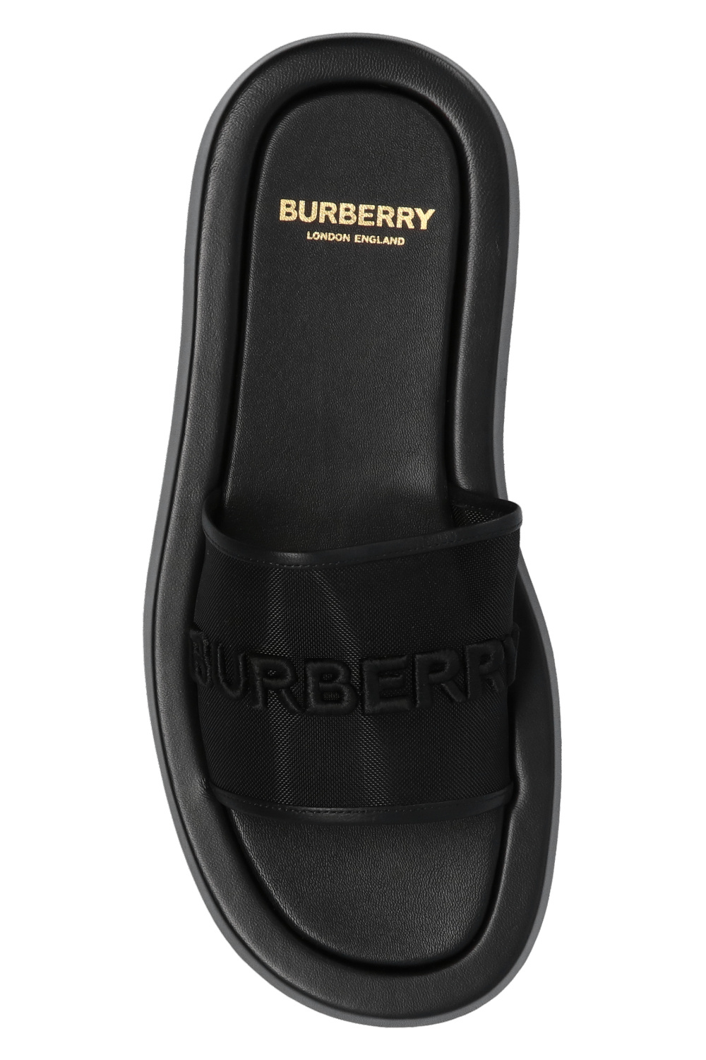 burberry beige Slides with logo